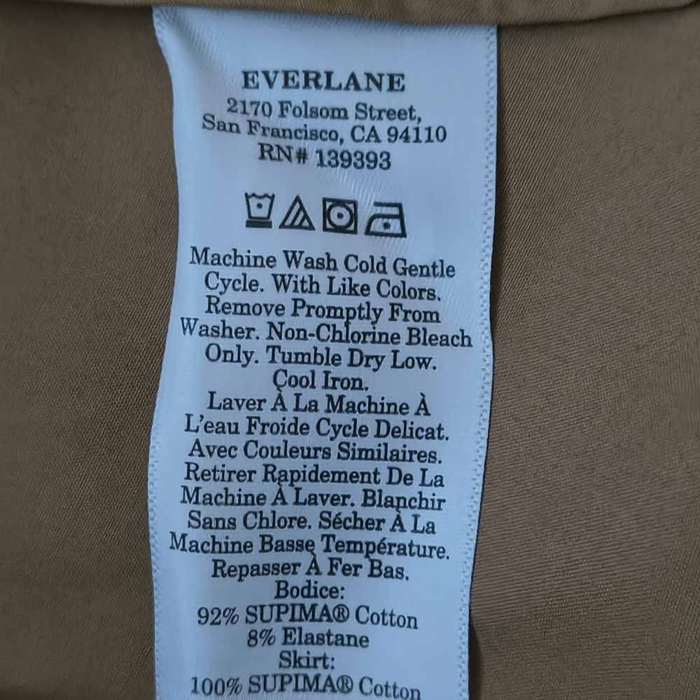 Everlane Supima Jersey Riviera Dress "Tiger Eye"Tan/Brown M Neutral Minimalist - Picture 11 of 13
